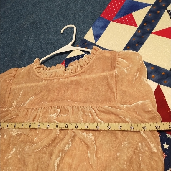 LOFT Pink Ruffled Bib Collar Velvety Blouse - Picture 6 of 12